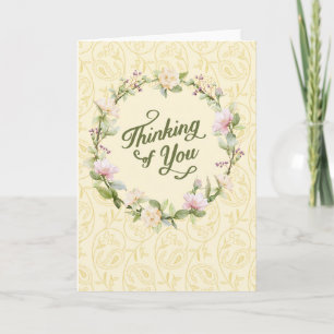 Thinking of You - floral wreath Card