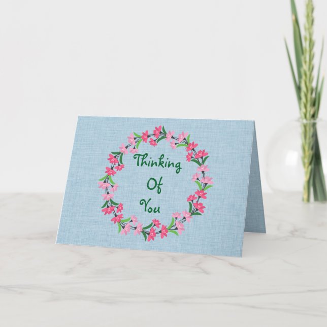 Thinking of You Floral Wreath Note Card (Front)