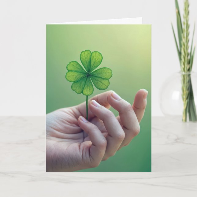 Thinking of You Four-Leaf Clover Card (Front)