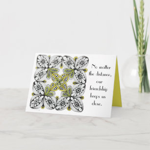 Thinking of You Friend Card Floral Doodle