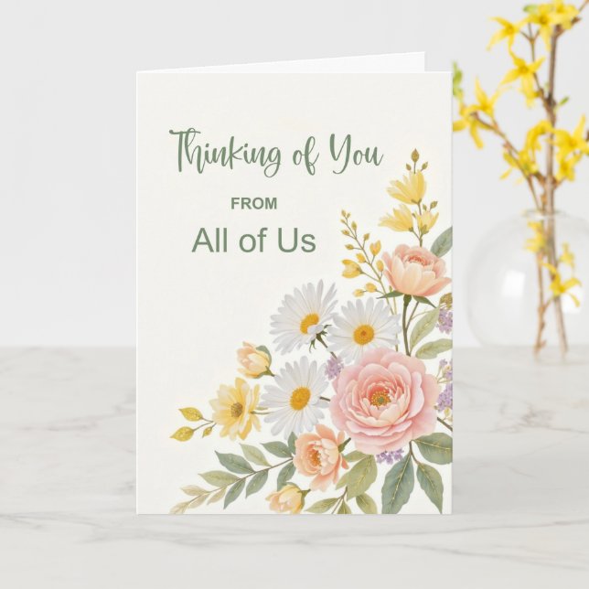 Thinking of You From All of Us Business Support Card (Yellow Flower)