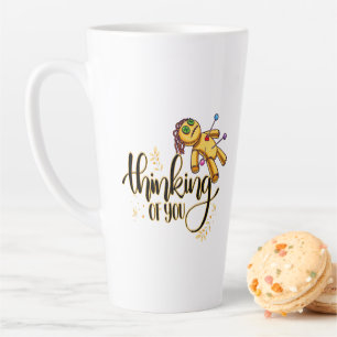 Thinking of You Funny Halloween Voodoo Doll Latte Mug