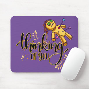 Thinking of You Funny Halloween Voodoo Doll Mouse Pad