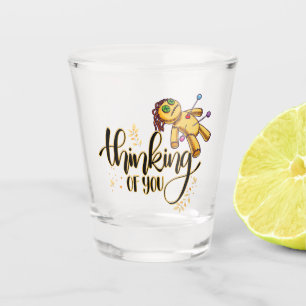 Thinking of You Funny Halloween Voodoo Doll Shot Glass
