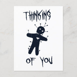 Thinking of You - Funny Sarcastic Voodoo Doll Postcard
