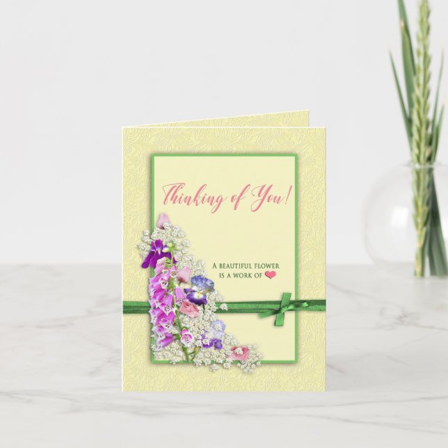 Thinking of You - Garden Flowers - Note Card (Front)