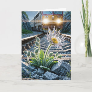 Thinking of You Glass Flower Card