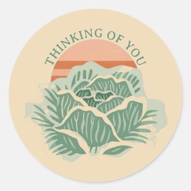 Thinking of You Green Lettuce Flower Envelope Seal (Front)