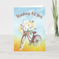 Thinking Of You Greeting Card Vintage Bicycle Bike