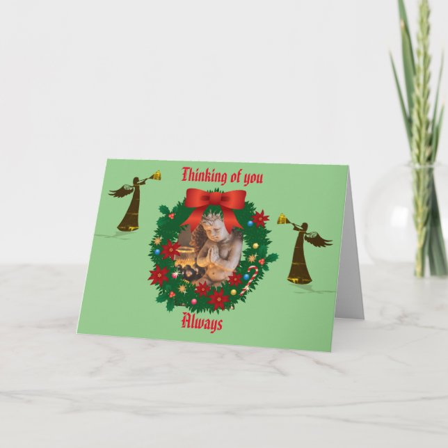 Thinking of you Holidays - Angel Holiday Card (Front)