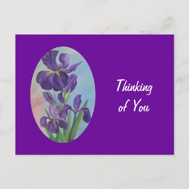 Thinking of you Iris Post Card (Front)