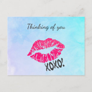Thinking of You Kissy Lips Postcard