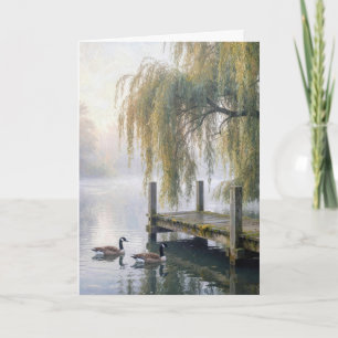 Thinking of You Lake Dock with Geese Card