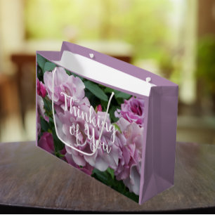 Thinking of You Lavender Roses Floral Large Gift Bag