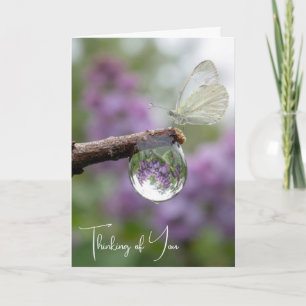 Thinking of You Lilacs Reflecting in a Raindrop Card