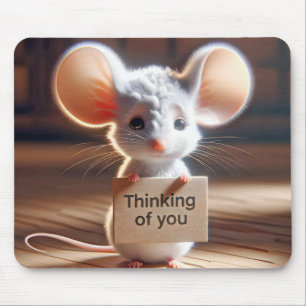 Thinking of You Mouse With Cardboard Sign Pad