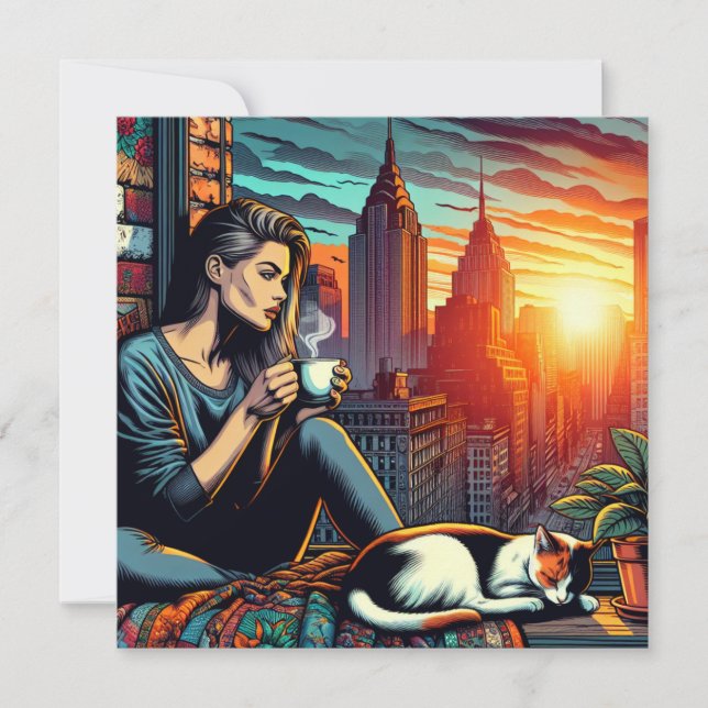 Thinking of You my Friend | Woman Reading  Card (Front)