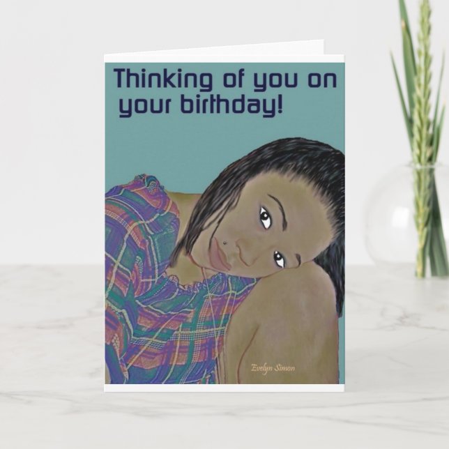 Thinking of you on your birthday Card (Front)