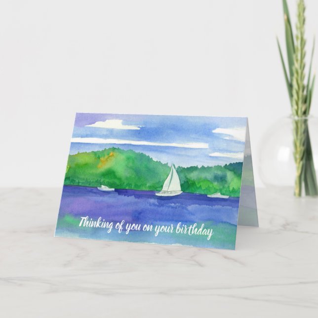 Thinking of You On Your Birthday Sailing Card (Front)