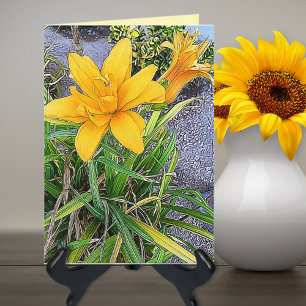 Thinking of You Orange Lily and Bud Photo Template