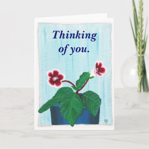 Thinking of you, Painted Gloxinia Flower Cards