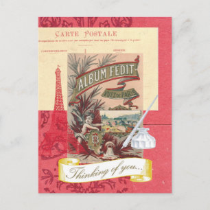 Thinking of You Parisian Collage Postcard