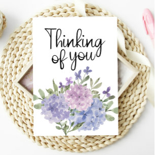 Thinking of You Pastel Hydrangea Floral Card