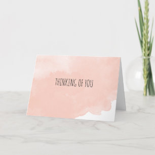Thinking of You Peach Watercolor Faded Card