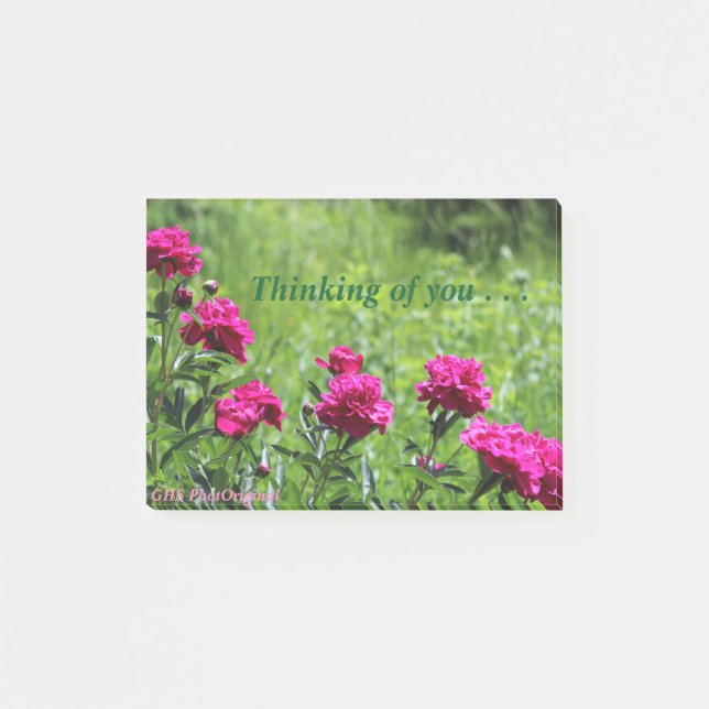 Thinking of You peonies Post-it Notes (Front)