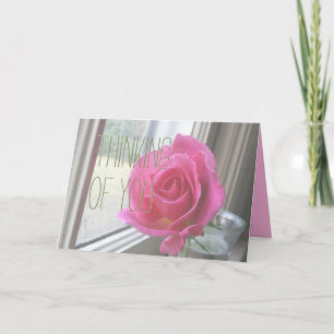 Thinking of You Pink Rose Card