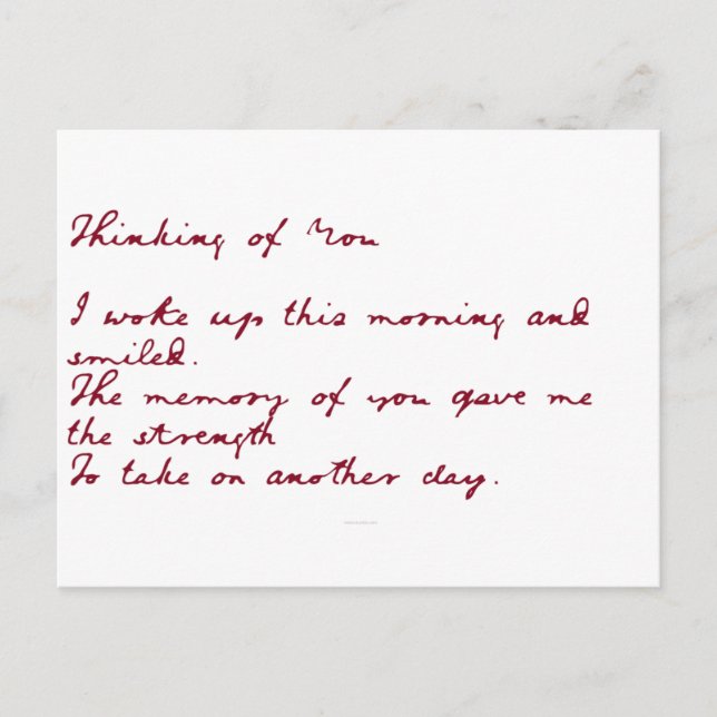 Thinking Of You Poem Postcard (Front)