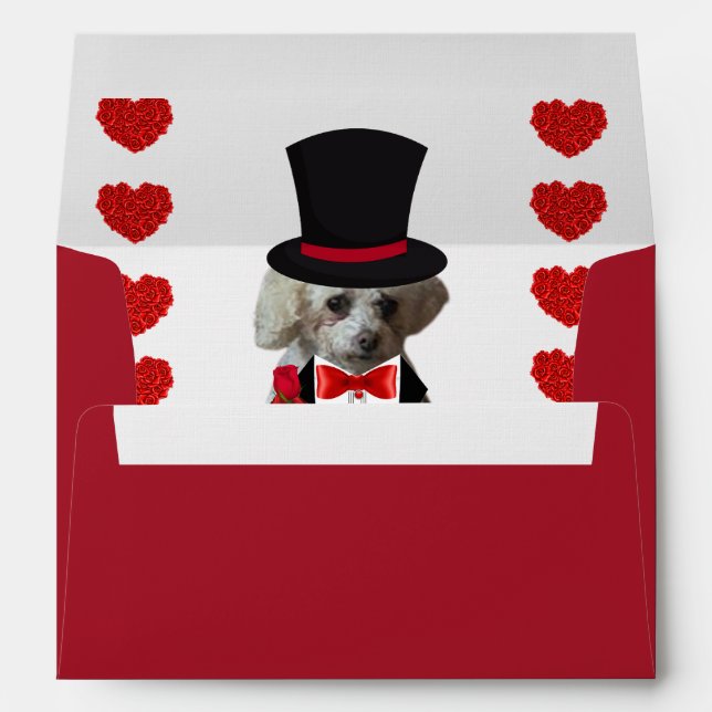 Thinking Of You Poodle 5x7 Matching Envelopes (Back (Bottom))