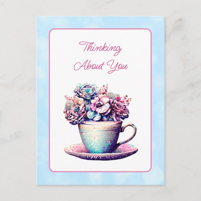 Thinking of You | Pretty Floral Friendship Postcard (Front)
