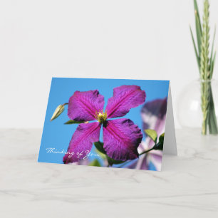 Thinking of You Purple Clematis Greeting Card