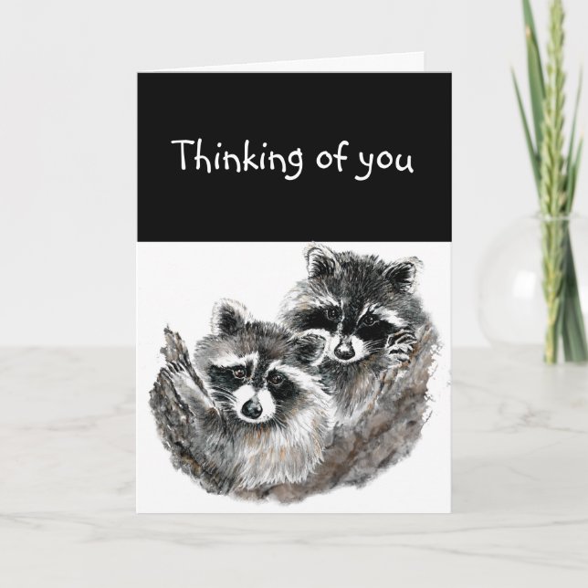 Thinking of you Racoon Animal Someone Cares Card (Front)