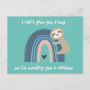 Thinking of You Rainbow Sloth Post Card