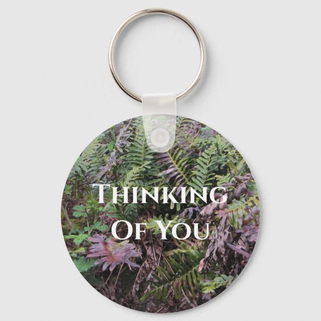 Thinking Of You Rainforest Ferns Tropical Plant Key Ring (Front)