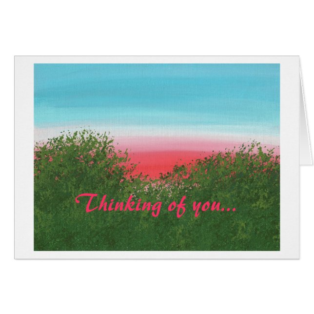Thinking of you, Red Sunset Greeting Cards (Front Horizontal)