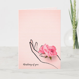 thinking of you rose in hand card