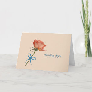 Thinking of you, Salmon Rose Card