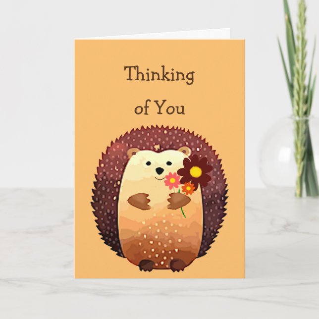 Thinking of You Sending a Hedgehog Hug, Hedgehug Card (Front)
