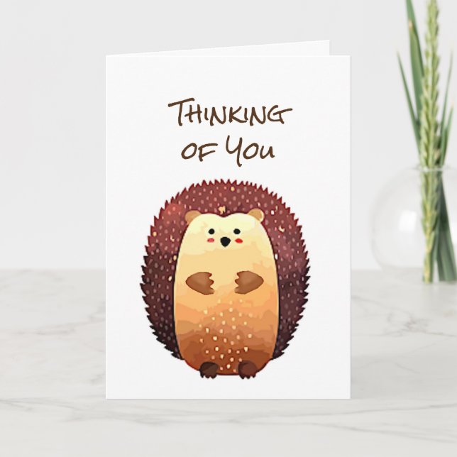 Thinking of You Sending a Hedgehog Hug, Hedgehug Card (Front)