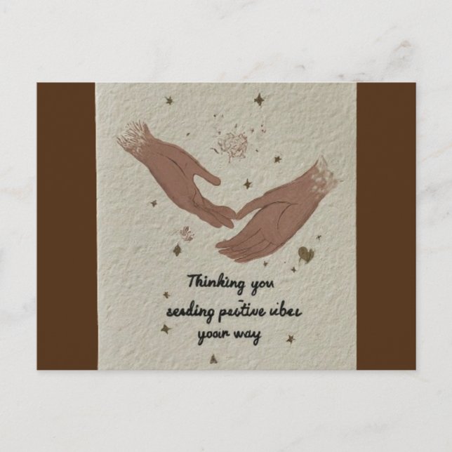"Thinking of You—Sending Positive Vibes Your Way" Postcard (Front)
