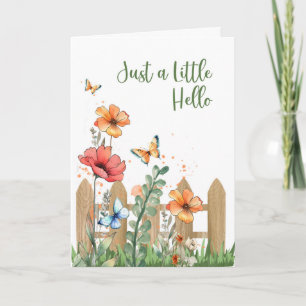 Thinking of You Spring Hello Flowers Butterflies Card