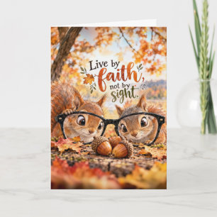 Thinking of You Squirrels Looking Through Glasses Card