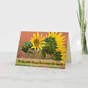 Thinking of You Sunflower Bud Blooms Photo Card