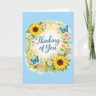 Thinking of You Sunflower Floral Greeting Card