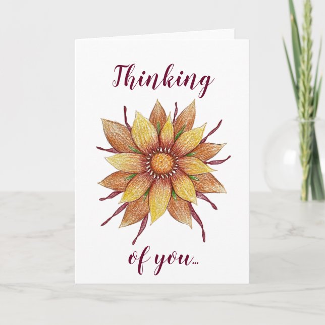 "Thinking of You" Sunflower greeting card (Front)