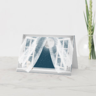 Thinking of You Teddy Bear in Window Card