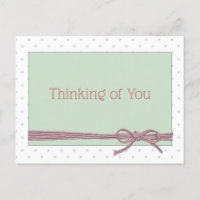 Thinking of You Tied with a Bow Postcard